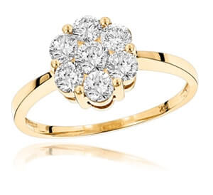 Cluster diamond ring