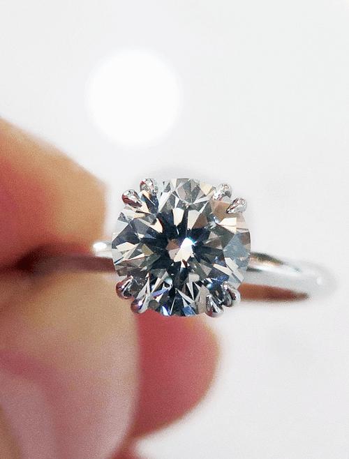 Faint Gray Diamond Engagement Ring