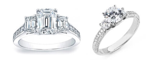 3 stone diamond rings with channel settings