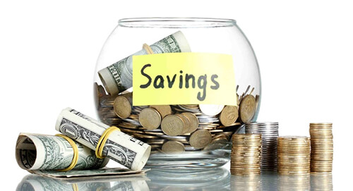 Money jar of savings