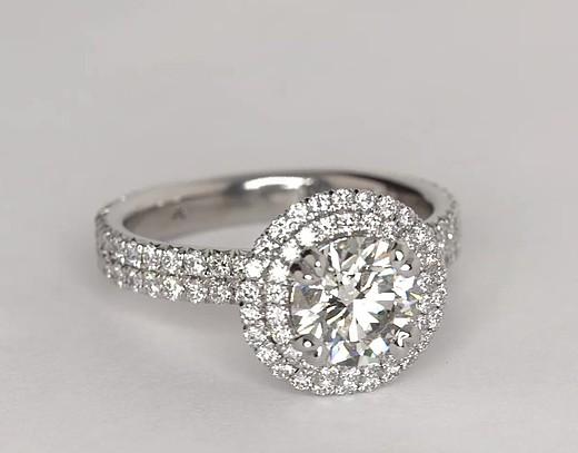 double halo diamond ring setting